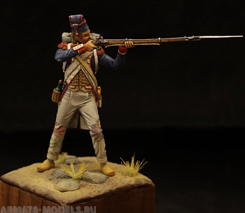 CHM-54130. Гренадер линейных пехотных полубригад, Франция 1794-1801 гг. 54 мм. Материал - смола.