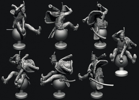 CHM-54131(M). Барон Мюнхгаузен. 54 мм. Материал - белый металл. Chronos Miniatures