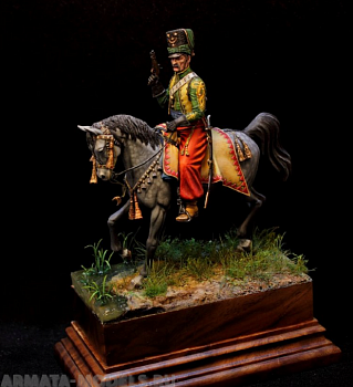 CHM-54180. Офицер эскадрона Литовских татар, Франция 1812-13гг. 54 мм. Материал - смола.