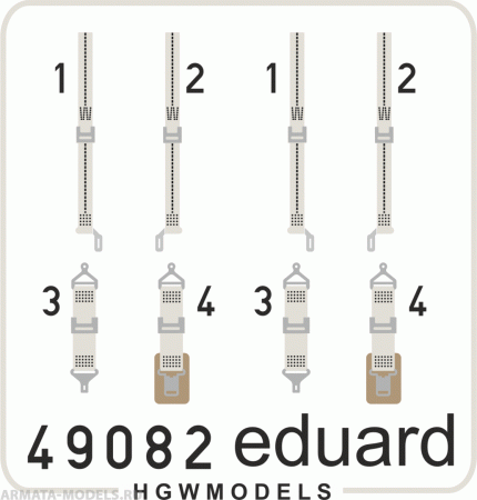 49082ED Комплект фототравления Seatbelts USAAF WWII SUPERFABRIC