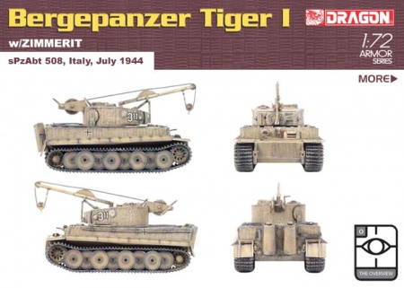 7210Д Сборная модель BERGEPANZER TIGER I w/ZIMMERIT Dragon