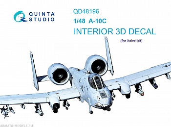 QD48196 3D Декаль интерьера кабины A-10C (Italeri)