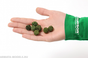 030shd001 Поролоновые шарики темно-зеленые. 20шт. 10-13мм.