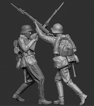 3014SOGA Схватка красноармейца с солдатом Вермахта. 1941-42 г.