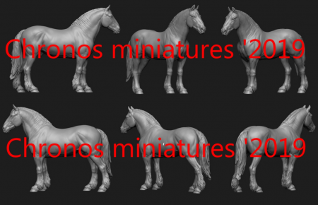 CHM-54183. Животные: Лошадь №12. 54 мм. Материал - смола. Chronos Miniatures