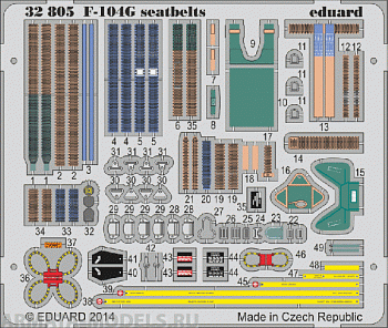 32805ED  Фототравление F-104G Seatbelts 1/32