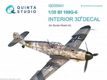 QD35041 3D Декаль интерьера кабины Bf 109G-6 (для модели Border Model)
