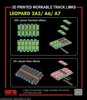 RM-2022 Workable track links for LEOPARD 2A5/A6/A7 (3D)