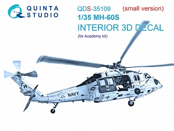 QDS-35109 3D Декаль интерьера кабины MH-60S  (Academy) (Малая верcия)