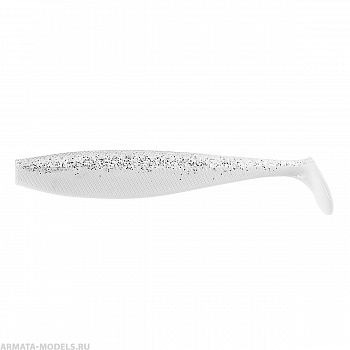 Виброхвост несъедоб. Trofey 5.5''/14см White & Sparkles 50шт. (HS-25-002-N) Helios( цена указана за упаковку, в количестве 50шт.)