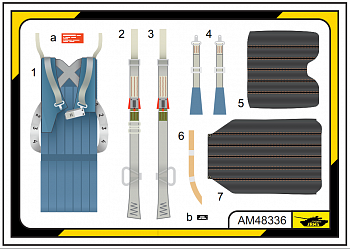 AM48336 3D обшивка кресла с ремнями КА-50