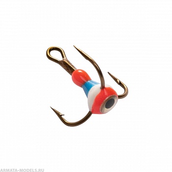 Тройник MUSTAD №12 3D глазок с эпоксидом 109P с фосфором (TRMS-12-E-109P) Helios