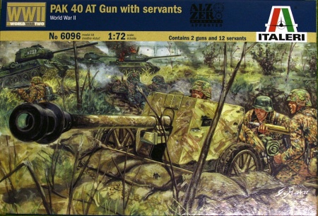 Набор фигурок 6096ИТ Пушка German PAK 40 AT Gun with servants Italeri