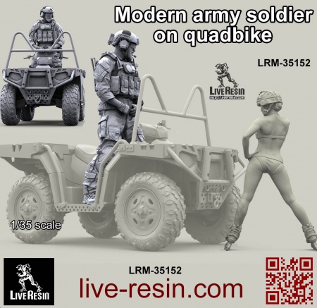 LRM35152 Военнослужащий современных армий на квадроцикле Live Resin