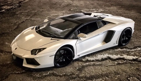 HK104 Lamborghini Aventador Roadster Bianco Canopus (Полуматовый белый)