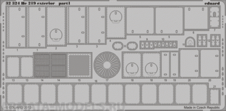 32324	Фототравление He 219 exterior  для модели фирмы Ревелл