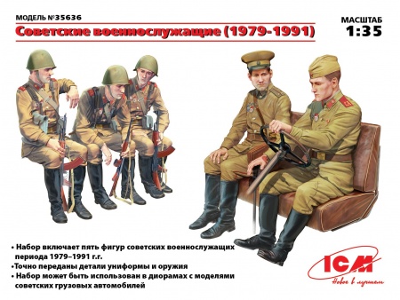 Набор фигурок 35636 Фигуры Советские военнослужащие (1979-1991), (5 фигур) ICM