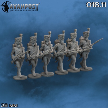 018.11АП Французская линейная пехота: гренадерская рота (в шапках) Аванпост