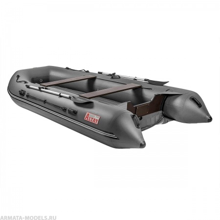 Лодка Алтай А380 серый, надувное дно Тонар
