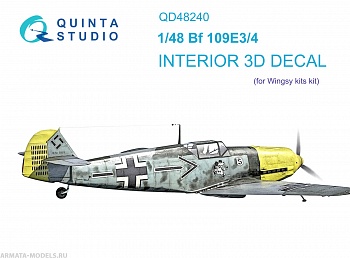 QD48240 3D Декаль интерьера кабины Bf 109E-3/4 (Wingsy kits)
