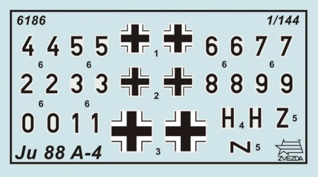 6186 Немецкий самолет Юнкерс 88А4 Звезда