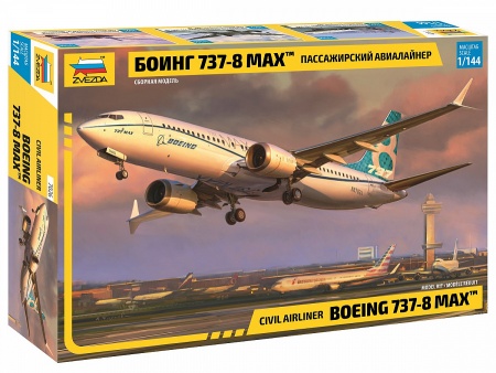 7026 Пассажирский авиалайнер Боинг 737-8 max™ 1/144 Звезда