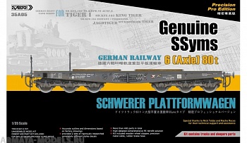 35A05SBR Genuine SSyms - German Railway SCHWERER PLATTFORMWAGEN 6-Осный 80 тонн (Precision Pro Edition)
