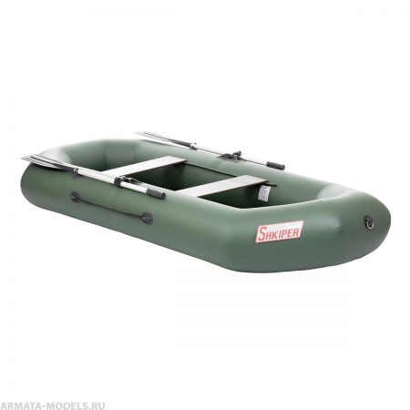 Лодка Шкипер А280 надувное дно зеленый Тонар