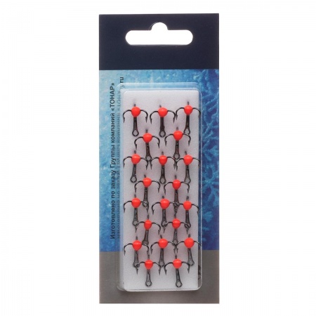 Тройник фосфорный с глазом красный №16 Premier Fishing