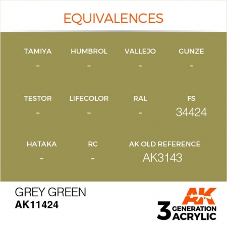 AK11424 Краска акриловая 3Gen Grey Green