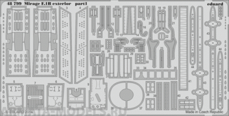 48799 Фототравление  Mirage F.1B exterior For Kitty Hawk  kit