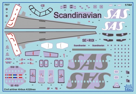 7037 Пассажирский авиалайнер Аэробус A320 Neo Звезда