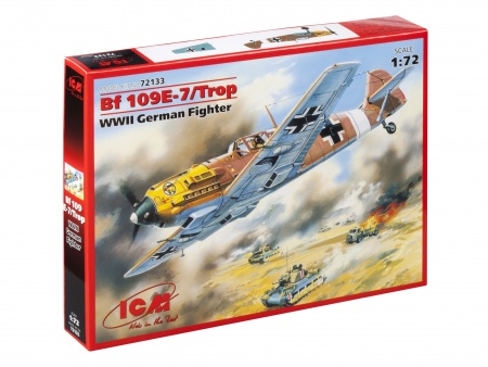 72133 Bf -109 E -7 /Trop (тропическая версия), германский истребитель ІІ Мировой войны ICM 72133 Bf -109 E -7 /Trop (тропическая версия), германский истребитель ІІ Мировой войны ICM
