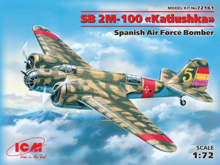 72161 СБ 2М-100 Катюшка бомбардировщик ВВС Испании ICM 72161 СБ 2М-100 Катюшка бомбардировщик ВВС Испании ICM