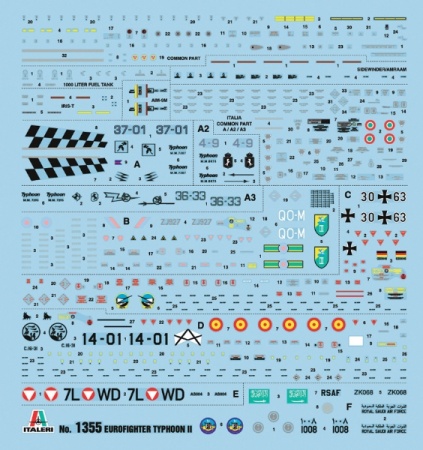 1355ИТ Самолет EF-2000 Typhoon (одноместный) Italeri