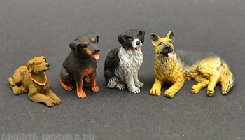 35225RIS Large Dogs - 4 resin pcs.