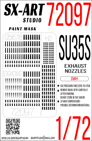72097SX Окрасочная маска Su-35S выхлопные сопла (GWH)