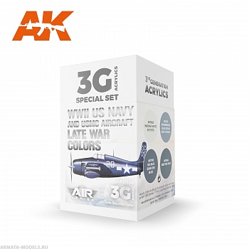AK11730 Набор красок WWII US Navy & USMC Aircraft Late War Colors SET3G