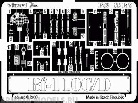 SS147 Фототравление Bf-110 C/D  for italeri kit