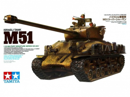35323T Израильский танк M51 с двумя фигурами. Набор инструментов, канистр и др. в комплекте. Tamiya 35323T Израильский танк M51 с двумя фигурами. Набор инструментов, канистр и др. в комплекте. Tamiya
