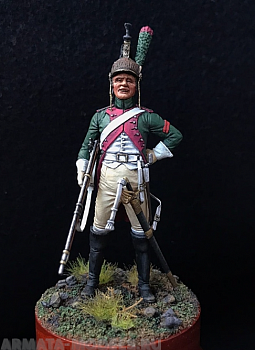 CHM-54149(M).Рядовой драгунских полков, Франция 1809-11 гг. 54 мм. Материал –  белый металл.
