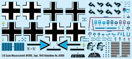81809HB Messerschmitt Bf109E, Sept, 1940 Hobby Boss
