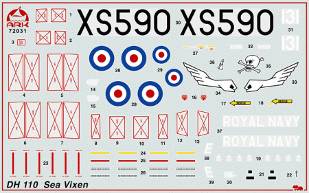 72031 Всепогодный английский палубный истребитель «Си Виксен» FAW.2 ARK model