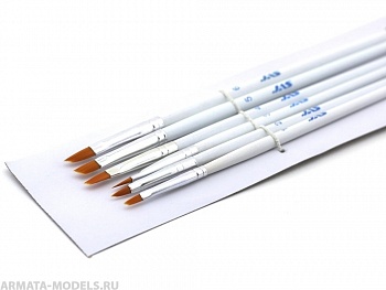 3694 Набор кистей из синтетического волоса, ретушные  6 шт. (№ 1,2, 3, 4, 5, 6)