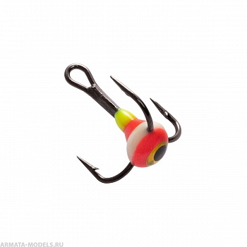 Тройник MUSTAD №12 3D глазок с эпоксидом 103P с фосфором (TRMS-12-E-103P) Helios