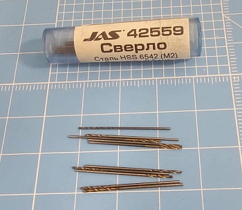 42559J Мини-сверло, HSS 6542 (M2), титановое покрытие, d 0,5 мм, 10 шт.