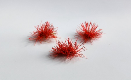 kn13 Кочки травы неоновые, красные / 12мм / 25шт.
