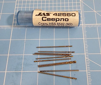 42560J Мини-сверло, HSS 6542 (M2), титановое покрытие, d 0,55 мм, 10 шт.