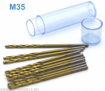 42675J Мини-сверло, HSS M35, титановое покрытие, d 1,6 мм, 10 шт.