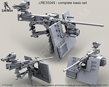 LRE35049 Пулемёт M2 Browning .50 калибр на треноге M3 с тяжёлой пулемётной установкой MK93 с тяжёлым креплением ночных очков, Надставкой Bearing Sleeve и широким бронированным щитом